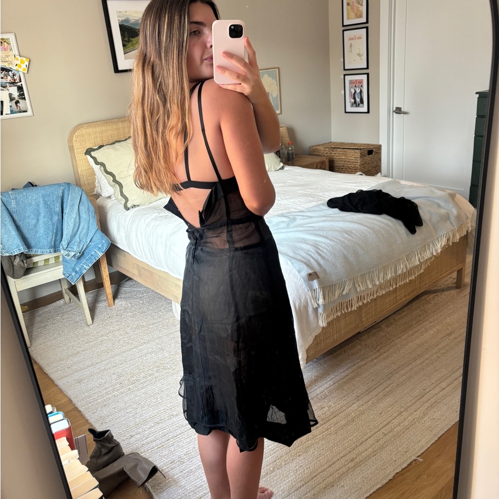 Dries Van Noten Sheer Black Slip Dress - Picture 5 of 5